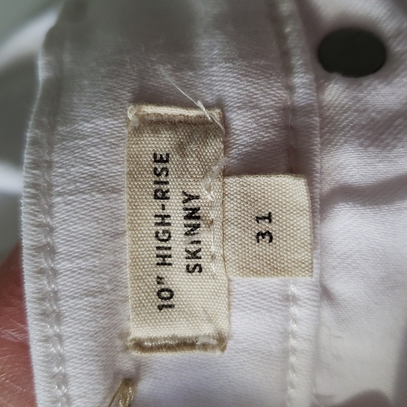 Madewell 10" High-Rise Skinny Jeans Women 31 White Stretchy Classic Minimalist - Picture 10 of 15